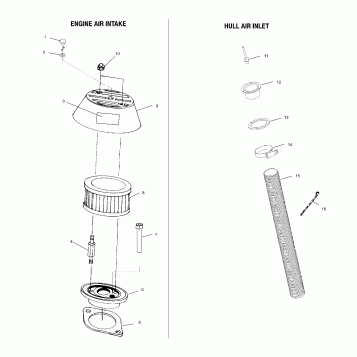 ENGINE AIR INTAKE/HULL AIR INLET - W035197DA/W035197IA (4980998099B11)