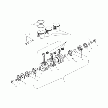 CRANKSHAFT and PISTON - W035303CA/CB/IA/IB (4981068106C01)
