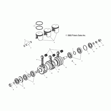 CRANKSHAFT and PISTON - W045098CA/IA (4990459045C04)