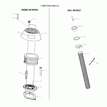 ENGINE AIR INTAKE/HULL AIR INLET - W045197DA/IA (4990499049B11)