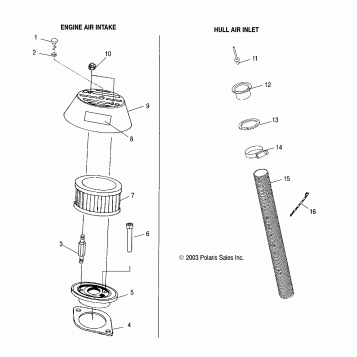 ENGINE AIR INTAKE/HULL AIR INLET - W045297DA/IA/IB (4990519051B09)