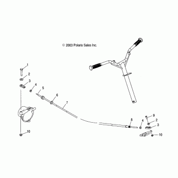 STEERING CABLE - W045303CA/IA (4990539053A12)