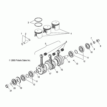 CRANKSHAFT and PISTON - W045303CA/IA (4990539053C02)