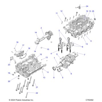 ENGINE, CRANKCASE AND CRANKSHAFT - Z25NEB99A4/B4 (C750492)