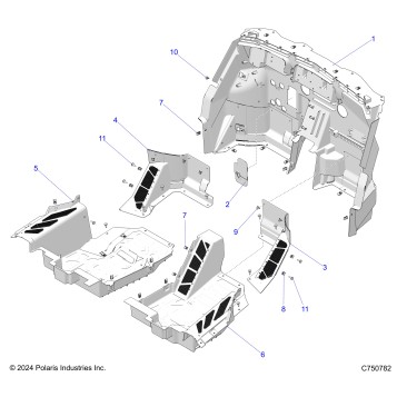 BODY, FLOOR PANELS, FRONT - Z25X4B92AP/BP (C750782)