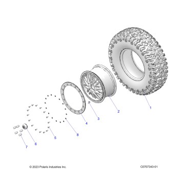 WHEELS, FRONT/REAR - Z23RMU2KAN/BN (C0707343-01)