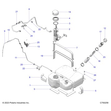FUEL SYSTEM, STD. - Z25XPD92A (C750259)