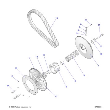 DRIVE TRAIN, SECONDARY CLUTCH/BELT - Z24RMC2KAH/BH (C703386)