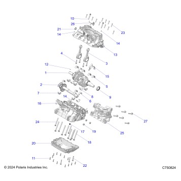ENGINE, CRANKCASE AND CRANKSHAFT - Z20NAE99AC/AL/AN/BC/BL/BN/K99AF/AK/BF/BK/M99AL/R99AZ/BZ (C750824)