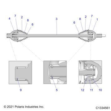 DRIVE TRAIN, HALF SHAFT, FRONT - Z23RGL2KAJ/BJ/KAK/BK (C1334561)
