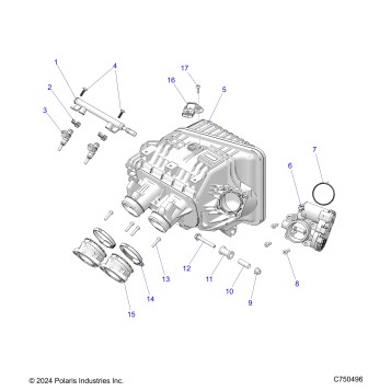 ENGINE, INTAKE MANIFOLD, THROTTLE BODY, FUEL RAIL - Z25NEB99A4/B4 (C750496)