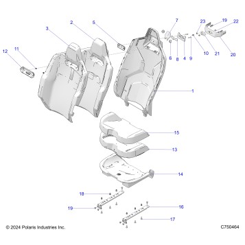 BODY, SEAT ASM, & MOUNTING, REAR - Z25X4B92AP/BP (C750464)