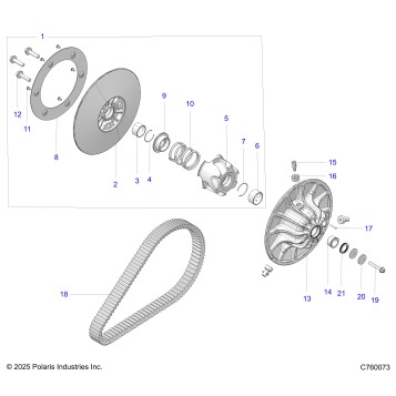 DRIVE TRAIN, SECONDARY CLUTCH - Z26NMX99A4/A6 (C760073)