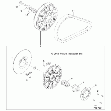 DRIVE TRAIN, SECONDARY CLUTCH - Z22CHA57A2/K2 (702792)