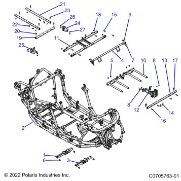 CHASSIS, MAIN FRAME AND SKID PLATES - Z23R4D92AK/AS/BK/BS (C0705763)