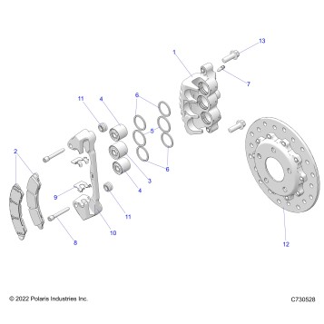 BRAKES, CALIPER, FRONT - Z23GAD92A/92B (C730528)