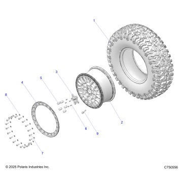 WHEELS, FRONT/REAR - Z25R4D2KAK/BK/AJ/BJ/AM/BM (C750556)