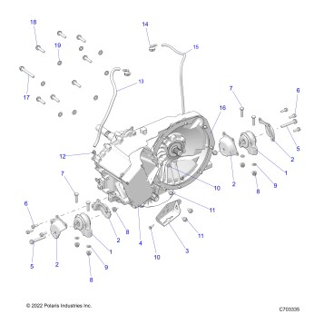 DRIVE TRAIN, GEARCASE, MAIN, MOUNTING - Z23RML2KAJ/BJ/AK/BK (C0703047-3)