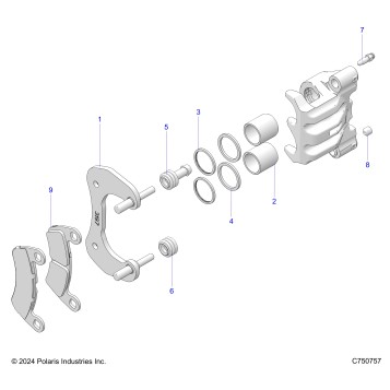 BRAKES, CALIPER, REAR - Z25X4B92AP/BP (C750757)