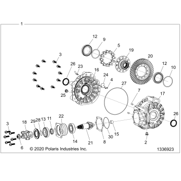 DRIVE TRAIN, GEARCASE, REAR - Z23RMU2KAN/BN (1336923)
