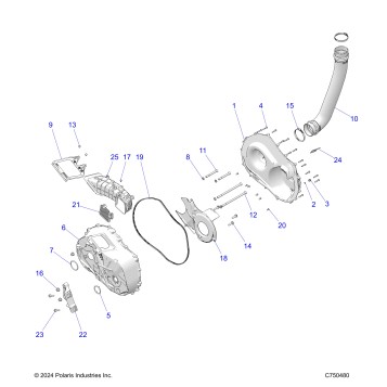 DRIVE TRAIN, CLUTCH COVER AND DUCTING - Z25NEB99A4/B4 (C750480)