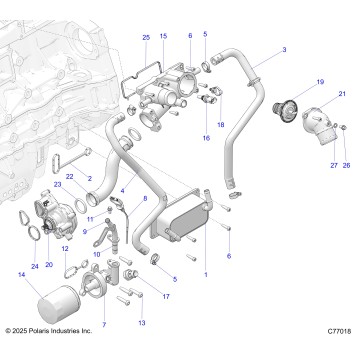 ENGINE, OIL FILTER, OIL COOLER AND THERMASTAT - Z26RRL2KAL (C77018)