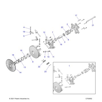DRIVE TRAIN, PRIMARY CLUTCH - Z23G4C92AL/BL (C703052)