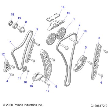 ENGINE, TIMING AND OIL CHAIN DRIVES - Z23RMU2KAN/BN (C1206172-9)