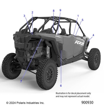 BODY, DECALS STANDARD - Z25S4B92AF/BF (900930)