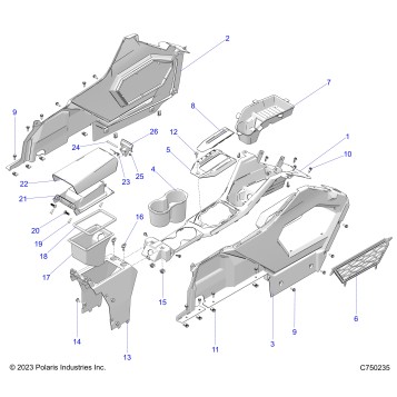 BODY, CENTER CONSOLE - Z25XPD92A/92B (C750235)