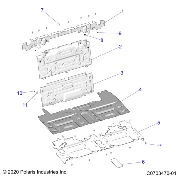 BODY, REAR CLOSEOFF, CENTER PANELS - Z23RMU2KAN/BN (C0703470-01)