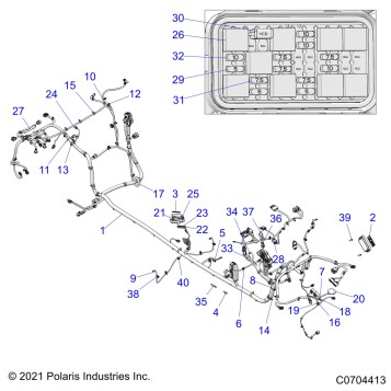 ELECTRICAL, WIRE HARNESS, CHASSIS, DELUXE RIDE COMMAND - Z21R4D92AM/BM/AC/BC (C0704413)