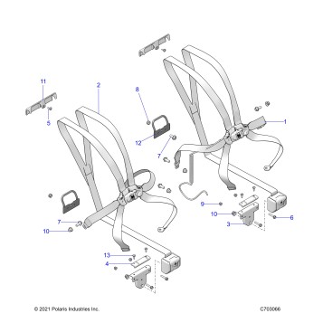 BODY, SEAT BELT MOUNTING, FRONT, 6 POINT - Z22M4U92AP/BP (C703066)