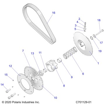 DRIVE TRAIN, SECONDARY CLUTCH/BELT - Z23RGD2KAJ/AK/BJ/BK (C701129-01)