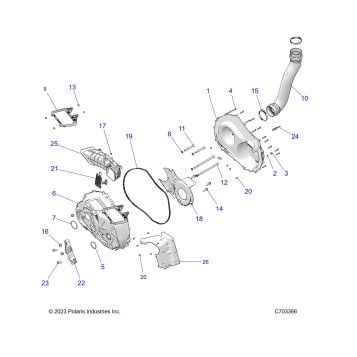 DRIVE TRAIN, CLUTCH COVER AND DUCTING - Z26NMX99A4/A6 (C703366)