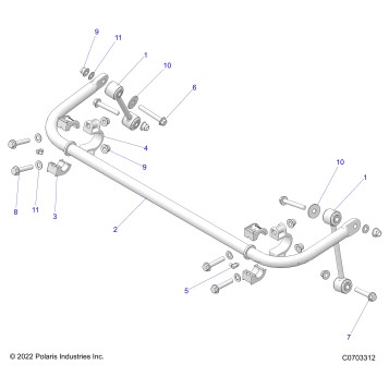 SUSPENSION, STABILIZER BAR, REAR - Z23NAK99A/99B (C701005-3)
