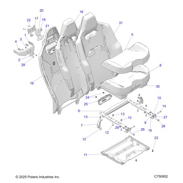 BODY, SEAT ASM, & MOUNTING REAR - Z25R4E2KA4/B4  (C750952)