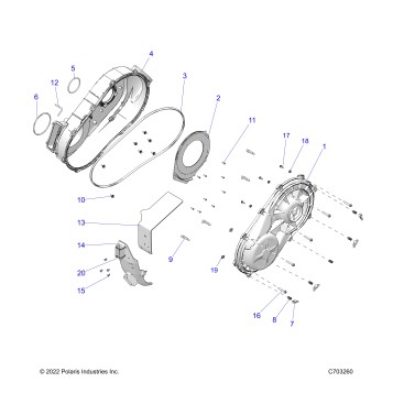 DRIVE TRAIN, CLUTCH COVER, INNER/OUTER - Z23RMU2KAN/BN (C703260)