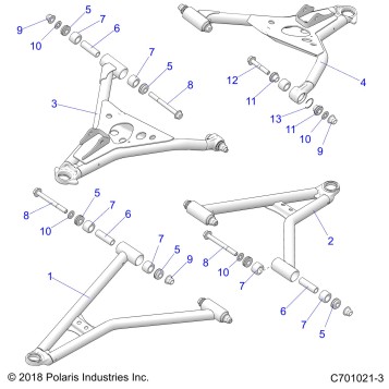 SUSPENSION, FRONT CONTROL ARMS - Z20A5A87B2/E87BP/BK/BX (C701021-3)