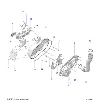 DRIVE TRAIN, CLUTCH COVER AND DUCTING - Z26NEY99A4/B4/A6/B6 (C760071)