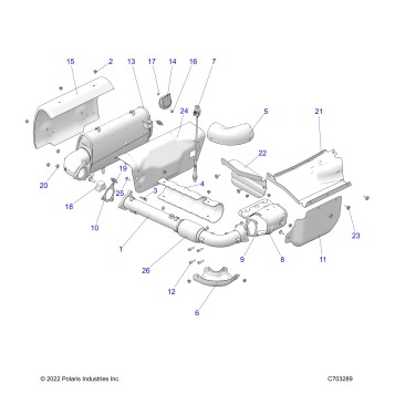 ENGINE, EXHAUST SYSTEM - Z23R4D92AK/AS/BK/BS (C703289)