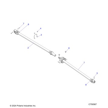 DRIVE TRAIN, FRONT PROP SHAFT - Z23RAD92AK/BK/AS/BS (C750567)