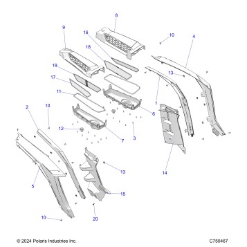 BODY, REAR FENDERS AND BEZELS - Z25NEB99A4/B4 (C750467)