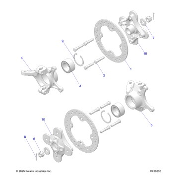SUSPENSION, FRONT CARRIER AND HUB - Z25NEE99A4/B4/A5/B5 (C750835)