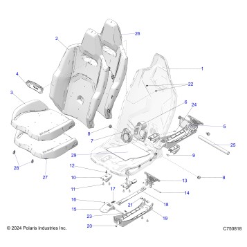 BODY, SEAT ASM. - Z26RPK2KAR/BR/AV/BV/AC/BC/AJ/BJ (C750818)