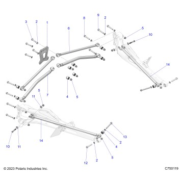 SUSPENSION, REAR TRAILING ARMS MOUNTING - Z26RPK2KAR/BR/AV/BV/AC/BC/AJ/BJ (C750119)