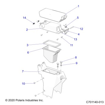 BODY, CENTER CONSOLE,STORAGE- Z23RGL2KAJ/BJ/KAK/BK (C701140-013)