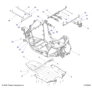 CHASSIS, MAIN FRAME AND SKID PLATES - Z23RAE92A/92B (C730540)