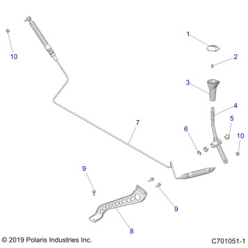 DRIVE TRAIN, GEAR SELECTOR - Z20CHA57A2/E57AM (701051-1)
