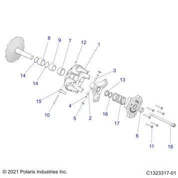 DRIVE TRAIN, PRIMARY CLUTCH - Z23NAK99A/99B (C1323317-01)